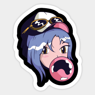 Manga Chewing Gum Girl Sticker